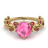 Leaves All Around Yellow Gold Pink Moissanite Ring - Sydney 2ct No. 810